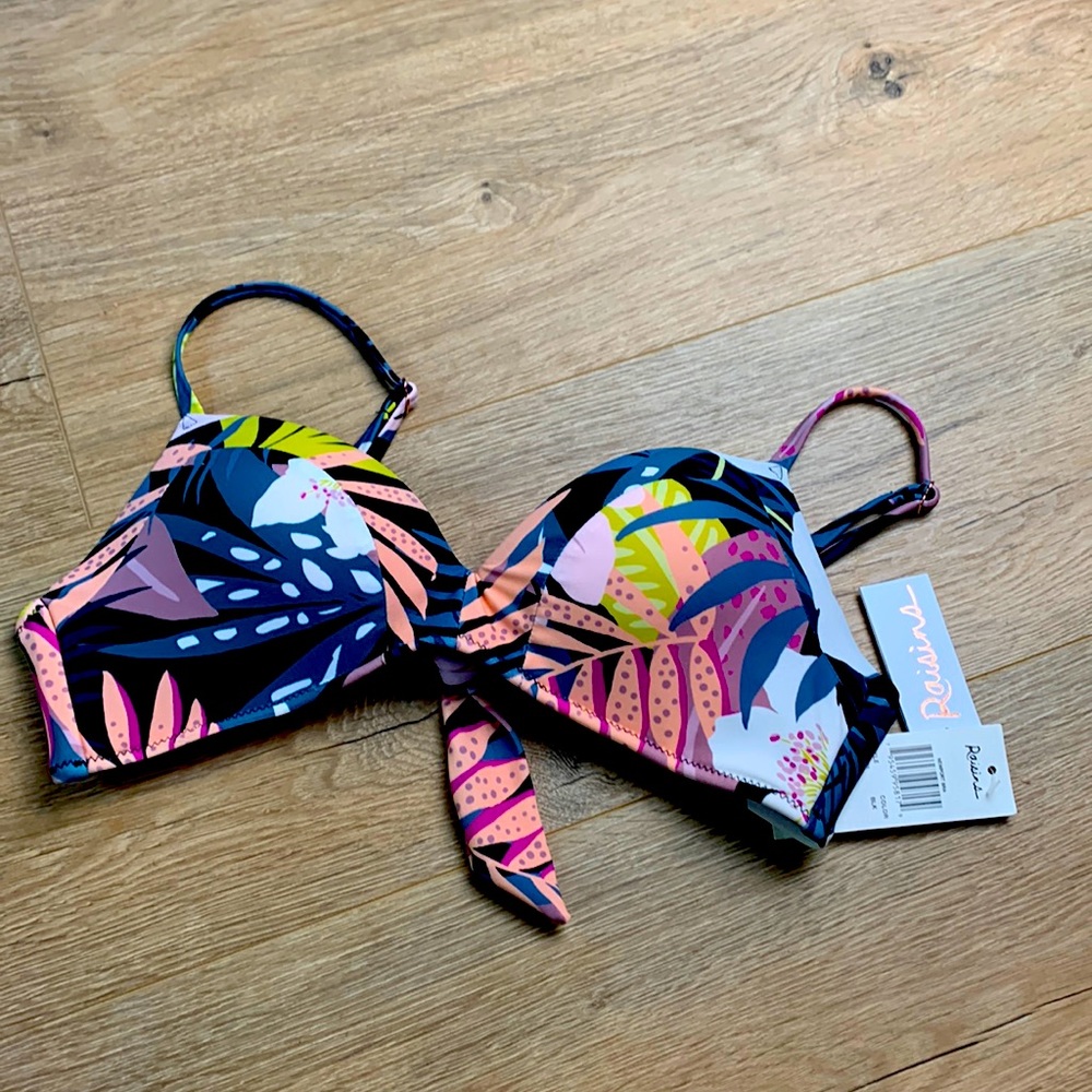 Raisins Tropics Black Newport Bikini Swim Top